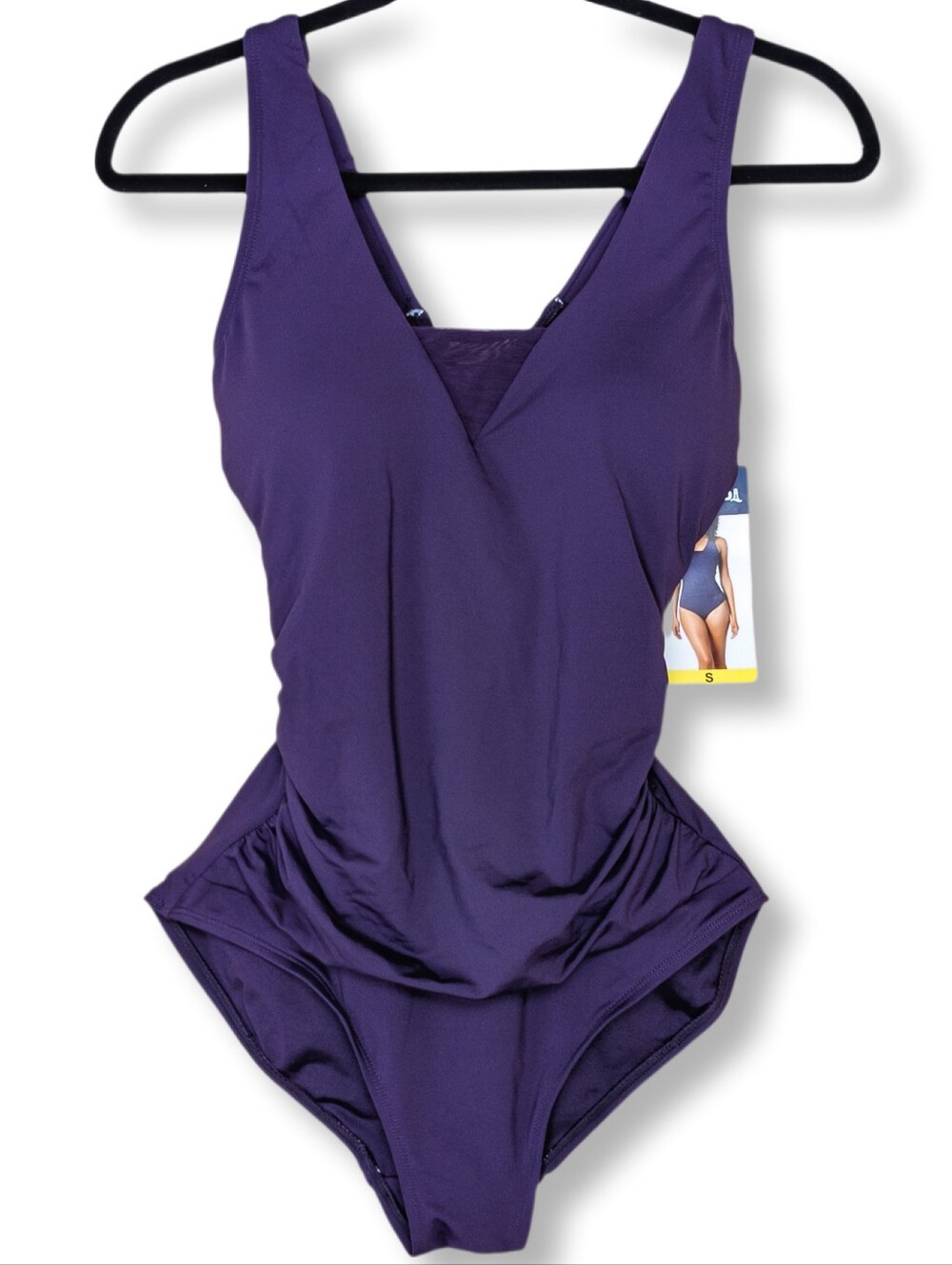 👙 NWT Lands' End Deep Purple One-Piece Swimsuit Slimming Tummy Control Sz Small